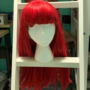 Long red wig with bangs